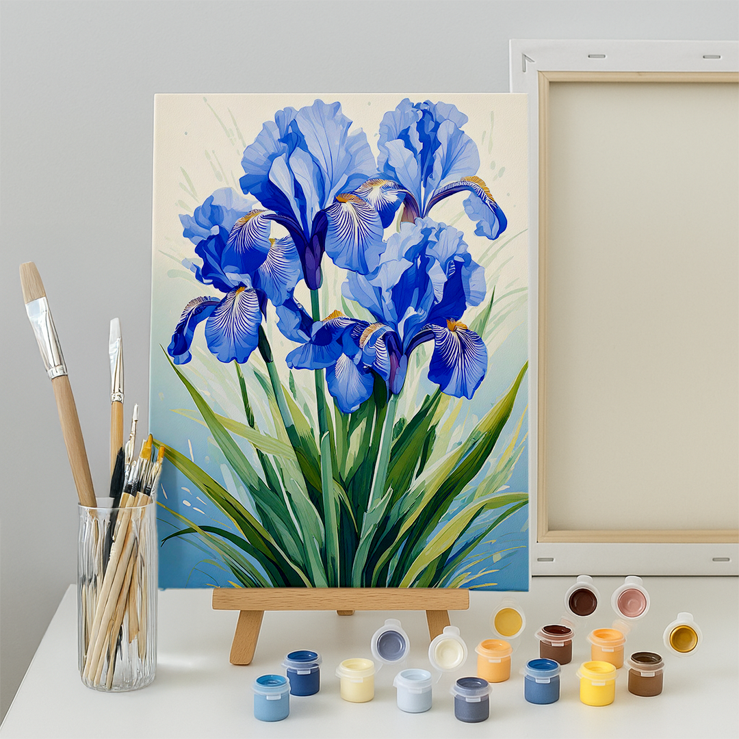 Malen nach Zahlen Iris Blume