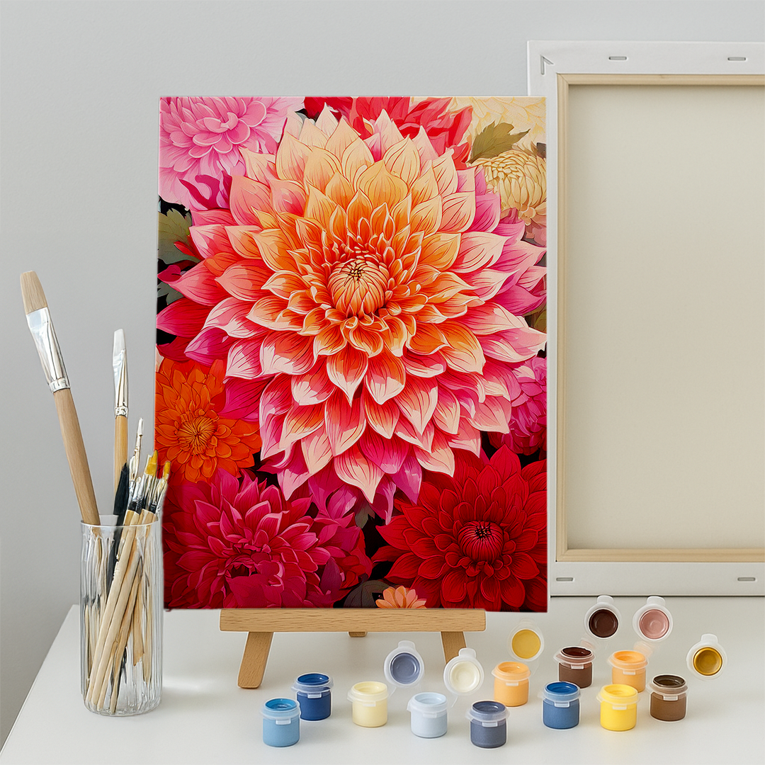 Malen nach Zahlen Dahlias