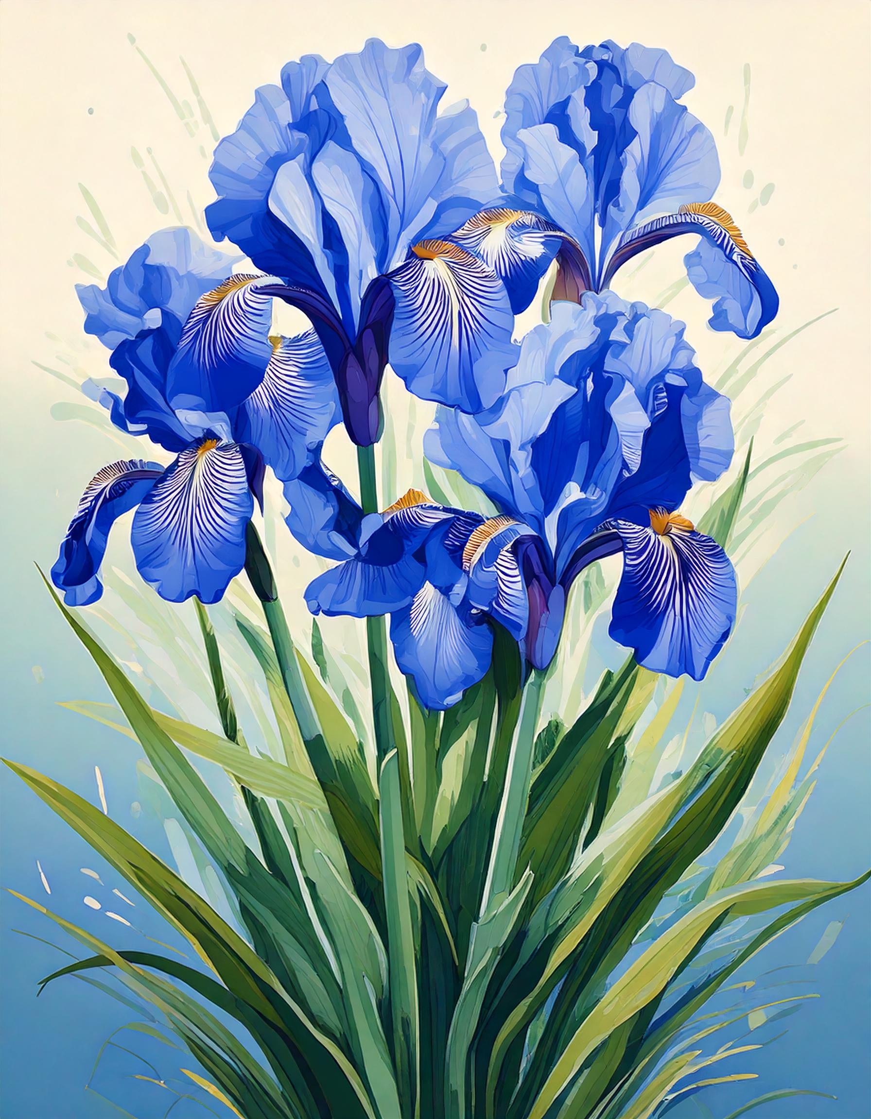Malen nach Zahlen Iris Blume