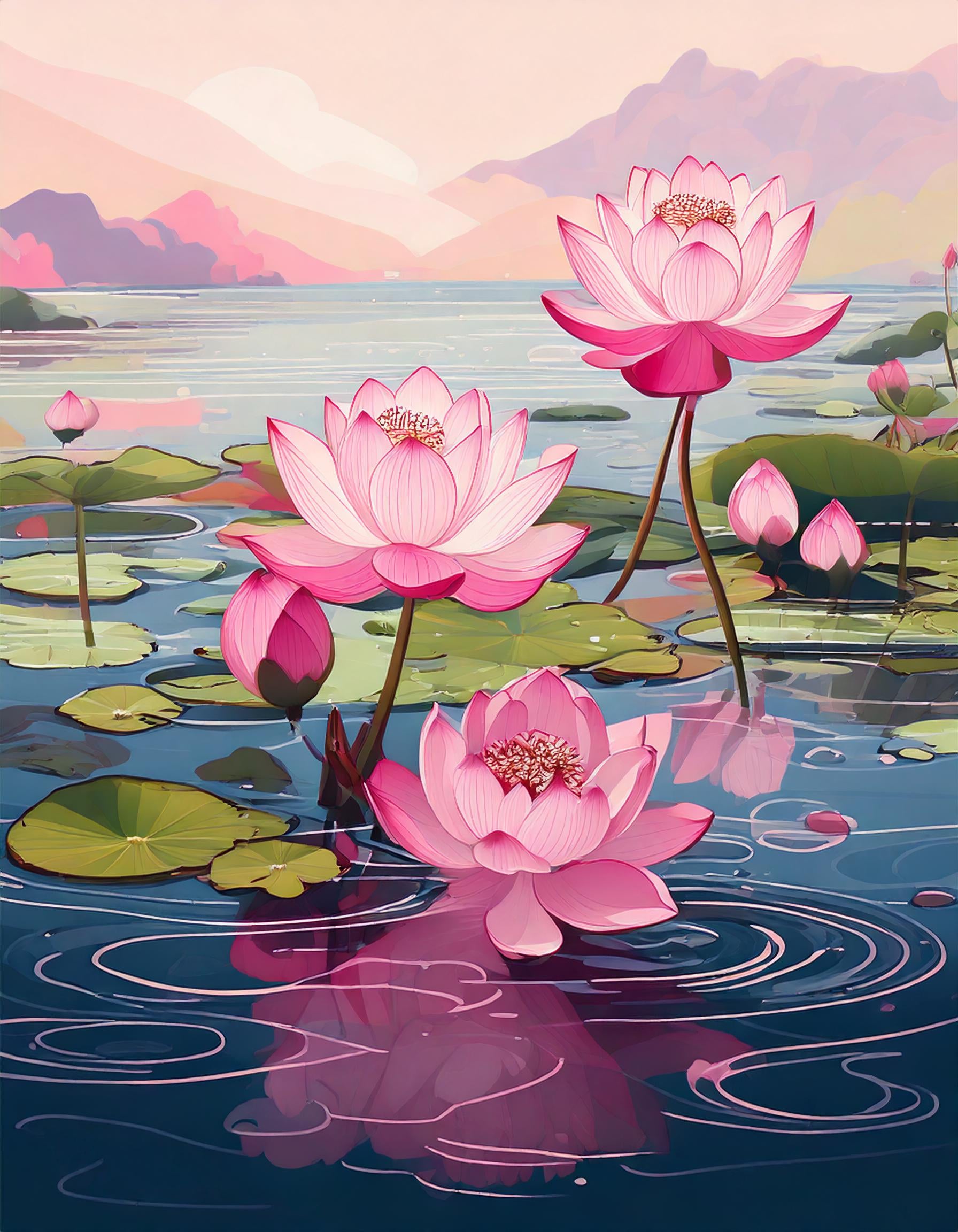 Malen nach Zahlen Lotus