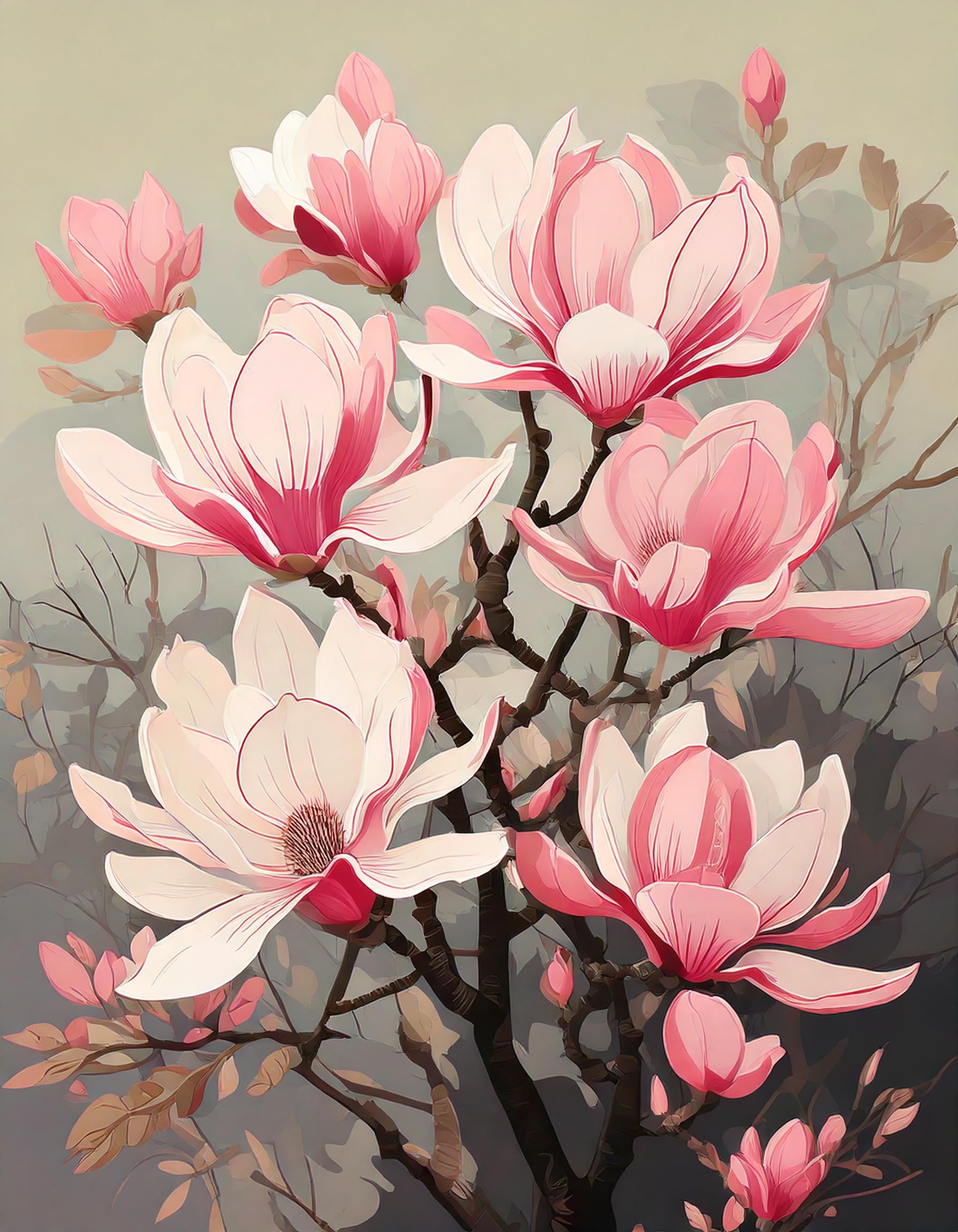 Malen nach Zahlen Magnolia