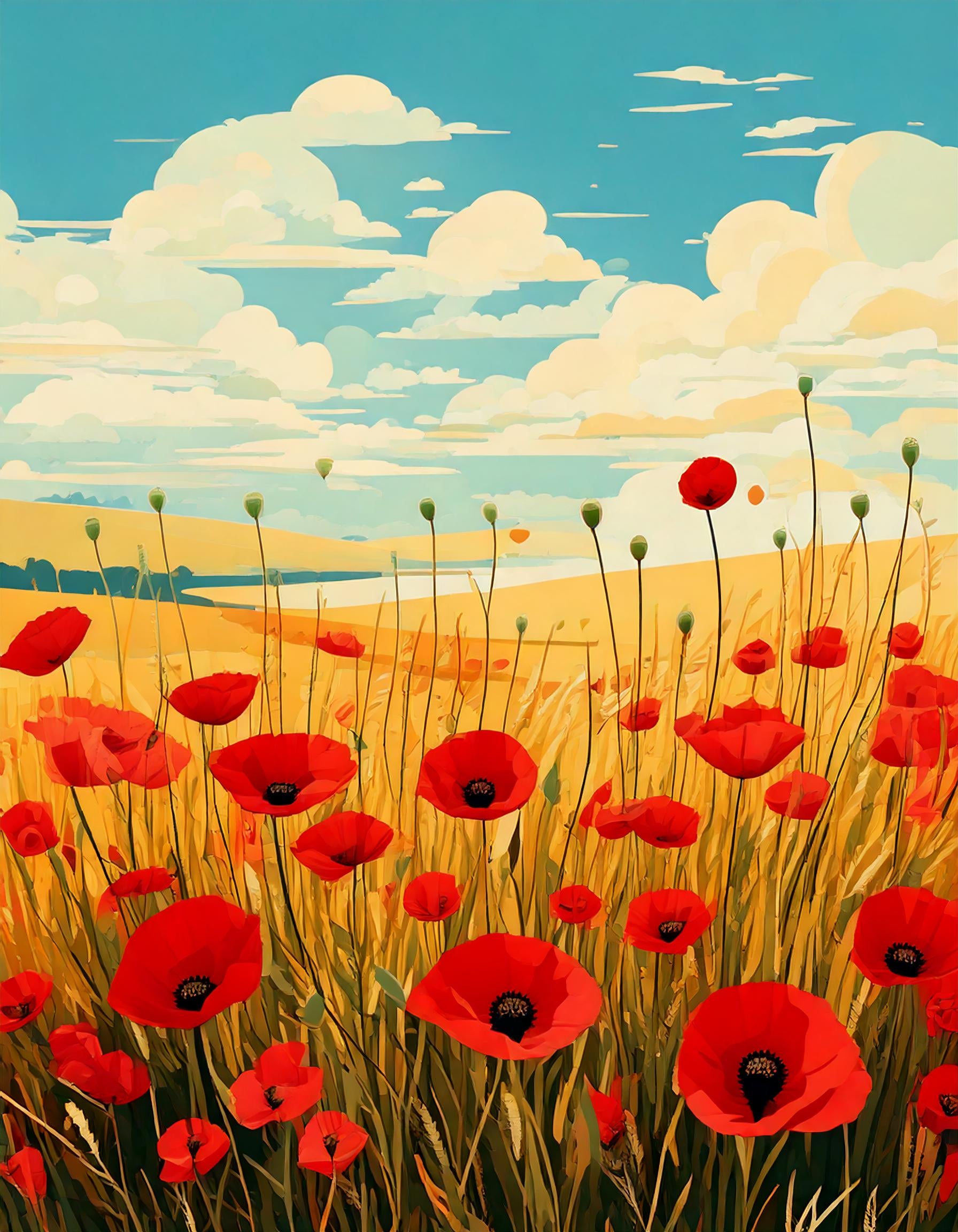 Malen nach Zahlen Poppies