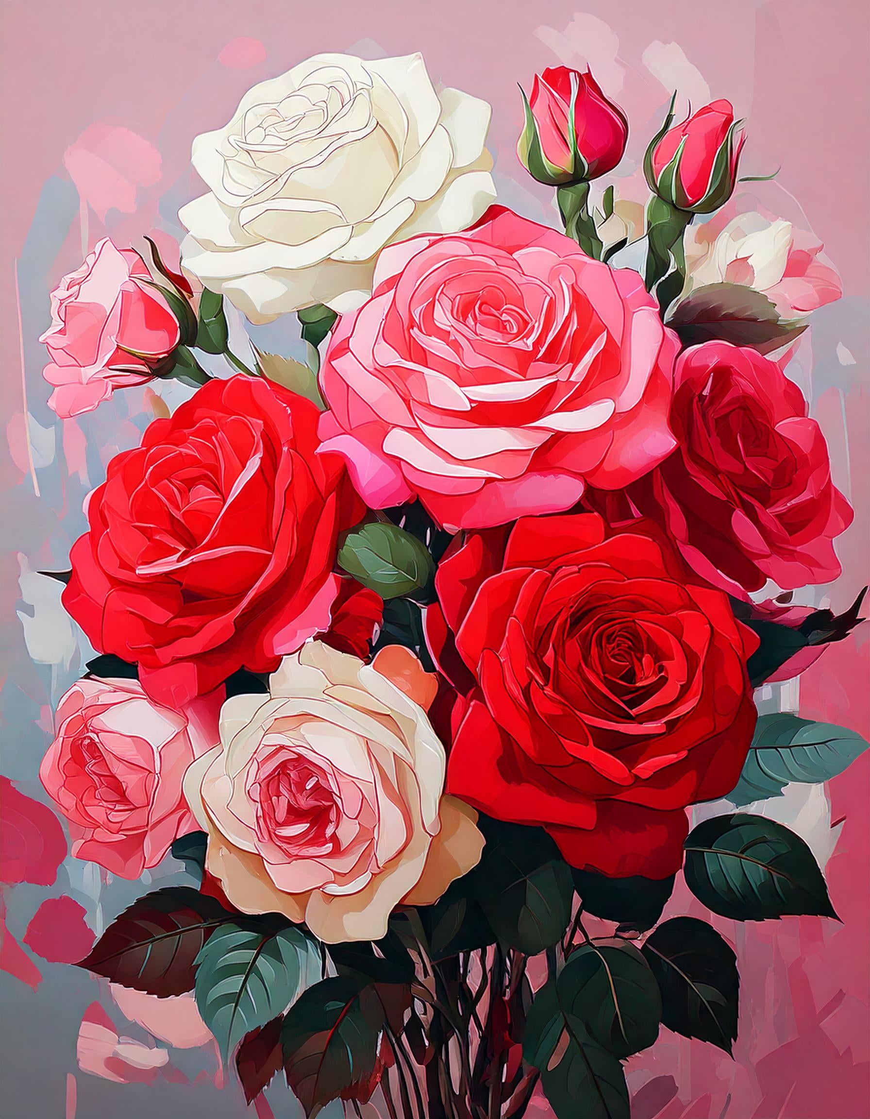Malen nach Zahlen Rose